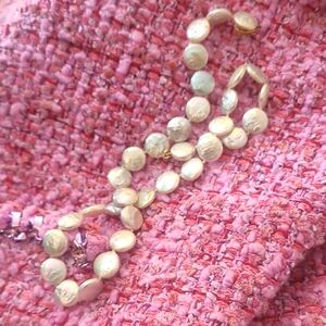 14kt Gold Clasp Coin Pearl Necklace.